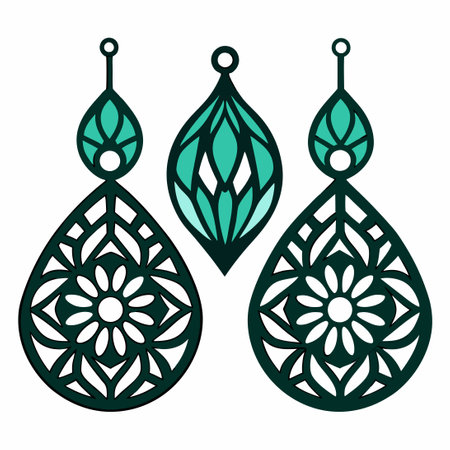 Intricate Laser Cut Jewelry Templates for Stunning Earring Setsのイラスト素材