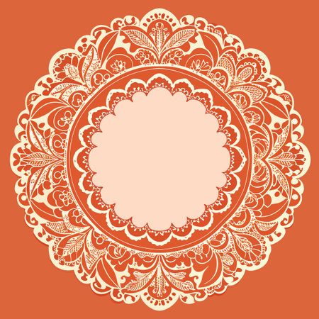 Victorian-Era Lace Frame with Delicate Floral Motif and Ornate Detailingのイラスト素材