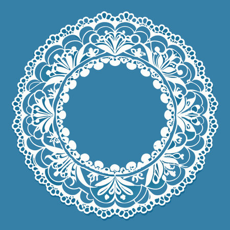 Exquisite Laser-Cut Lace Frame for Vintage Decorのイラスト素材