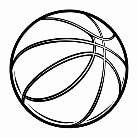 Trendy Flat-Style Basketball Icon in Isolated Vector Formatのイラスト素材