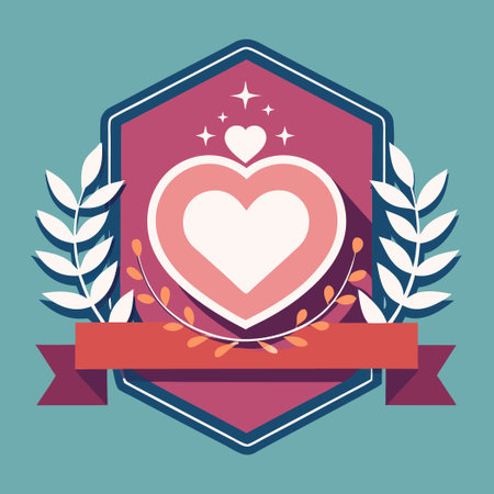 **** Elegant Love Wedding Invitation Badge in Vibrant Vector Artのイラスト素材