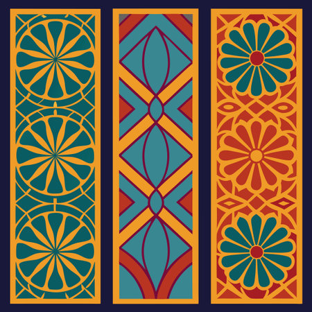 Expansive Collection of Patterned Panel Templates for Precision Cuttingのイラスト素材