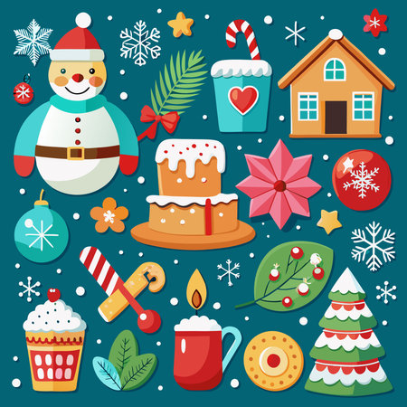 Captivating Christmas Scene with Traditional Elements and Festive Spiritのイラスト素材