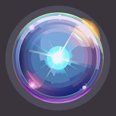 Gleaming Circular Lens Flare Effect Enhancing Transparent Lightのイラスト素材