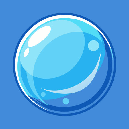 Set of Blue Bubble Elements Floating on a Transparent Backgroundのイラスト素材