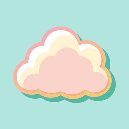 Pastel Paper Cut Style Vector Background with Floating Cloudsのイラスト素材