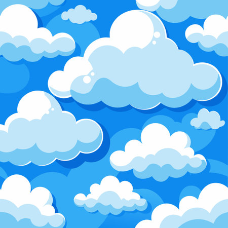 Calming Cloudscape with Blue Sky and Distant Viewのイラスト素材