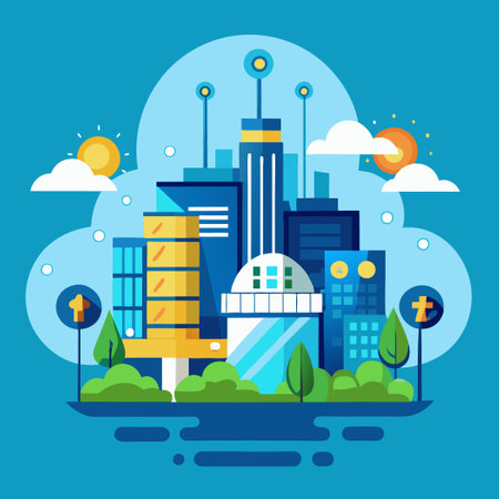 Cloud Computing Architecture Embracing the Smart Cityのイラスト素材