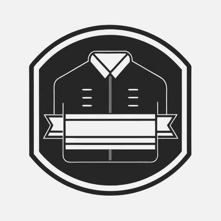 Minimalistic Black and White Clothing Label Design Mockup for Product Displayのイラスト素材