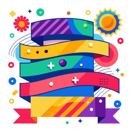 Vibrant and Eye-catching Abstract Banner Templates for Captivating Designsのイラスト素材