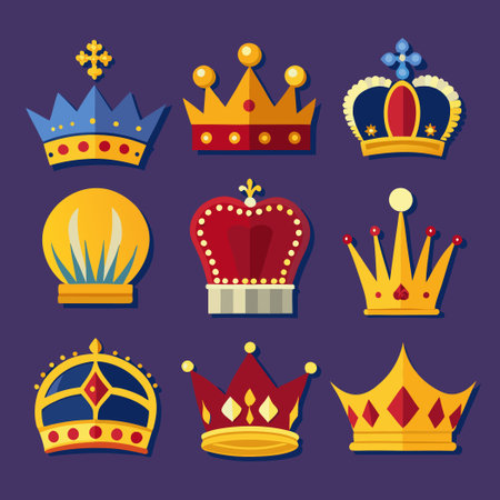 Majestic Collection of Royal Crown Vectors for Design Inspirationのイラスト素材