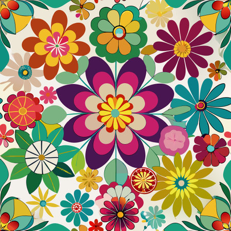 Vibrant and Diverse Collection of Colorful Flower Clipart Designsのイラスト素材