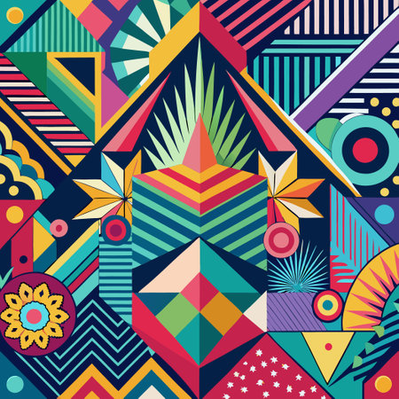 Vibrant Kaleidoscope of Colors with Intricate Patternsのイラスト素材