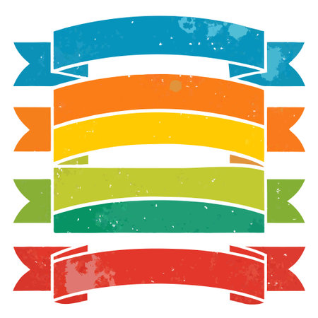 Colorful and Distressed Banners Providing Bold Statementsのイラスト素材