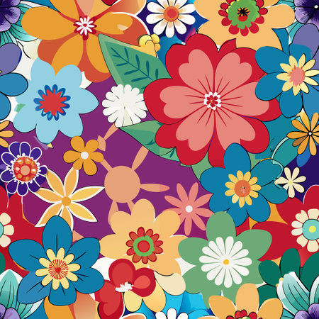 Vibrant Collection of Colorful Vector Floral Clipart Elements (3)のイラスト素材