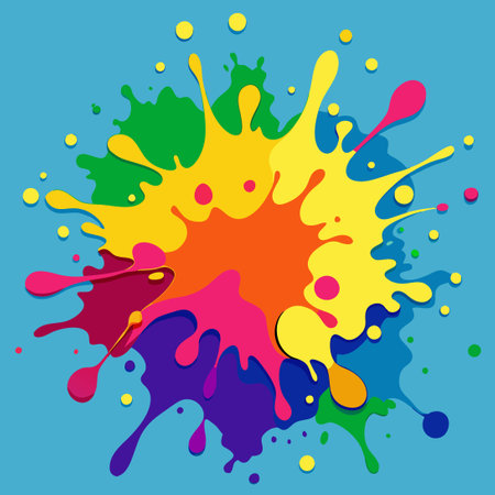 Vibrant and Colorful Paint Splash Background with Dynamic Huesのイラスト素材