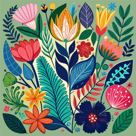 Hand-Drawn Botanical Elements Collection for Artistic Designsのイラスト素材