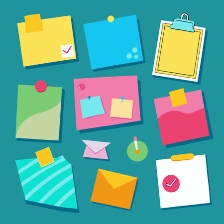 Collection of Diversified Sticky Note Illustration Setのイラスト素材