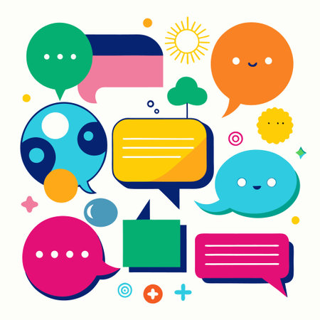 Diversified Collection of Conversational Speech Bubbles Vector Graphicsのイラスト素材