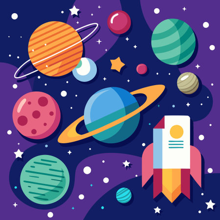 Celestial Canvas with Textured Space Paper Backgroundのイラスト素材