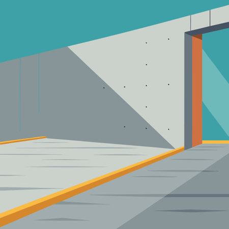 Industrial Urban Backdrop with Concrete Wall and Cement Floor for Copy Spaceのイラスト素材