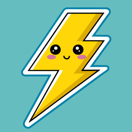 Adorable Printable Lightning Bolt Sticker for Weather Forecast or Decoration