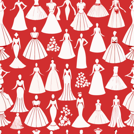 Exquisite Collection of Hand-Drawn Bridal Gown Illustrations for Inspirationのイラスト素材