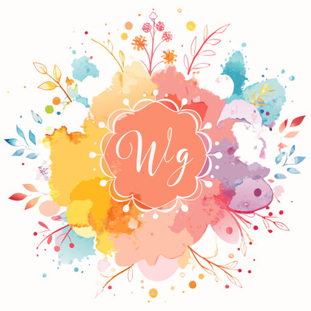 Exquisite Watercolor Wedding Invitation Featuring Graceful Leavesのイラスト素材