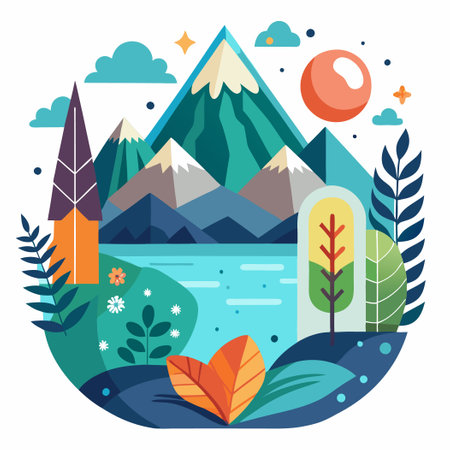 Customizable Eco-Friendly Poster Template for Vector Design with Water Elementsのイラスト素材
