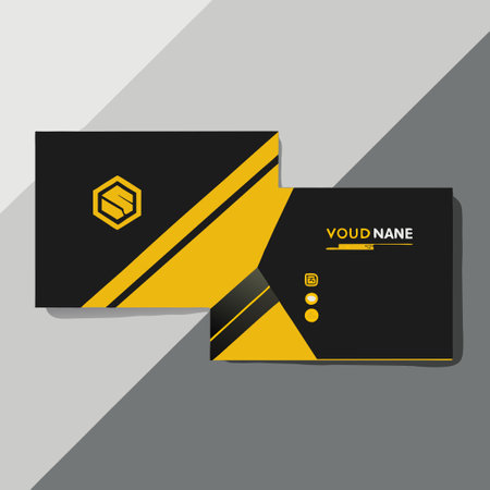 Sophisticated and Stylish Black and Yellow Business Card Template for a Minimalist Aestheticのイラスト素材