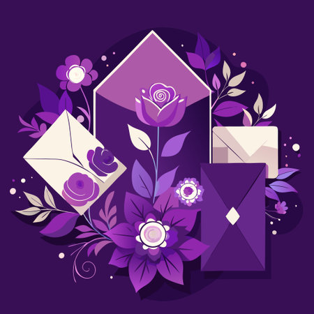 Exquisite Wedding Invitation Cards Set with Beautiful Designsのイラスト素材