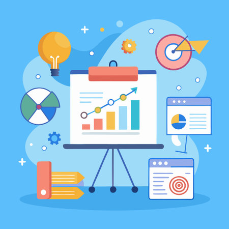 Editable Business Presentation Template in PSD Format for Modern Presentationsのイラスト素材