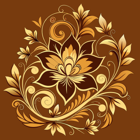 Enchanting Brown Floral Symphony with Subtle Elegancyのイラスト素材