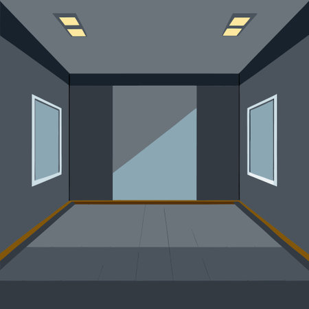 Empty Modern Room with Dark Gray Wall and Realistic Shadows Mockupのイラスト素材