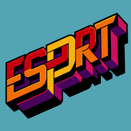 Eye-Catching 3D Text Effect with Electric Blue and Orange Neon Glowのイラスト素材