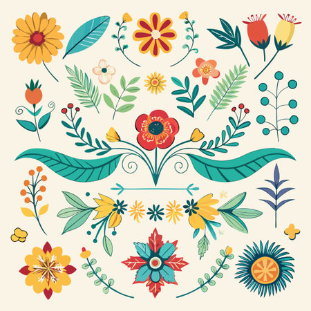 Ornate Floral Divider Elements: An Extensive Collection for Decorative Designsのイラスト素材