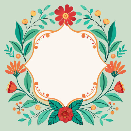 Elegant Floral Frame with Blank Space for Your Special Momentsのイラスト素材