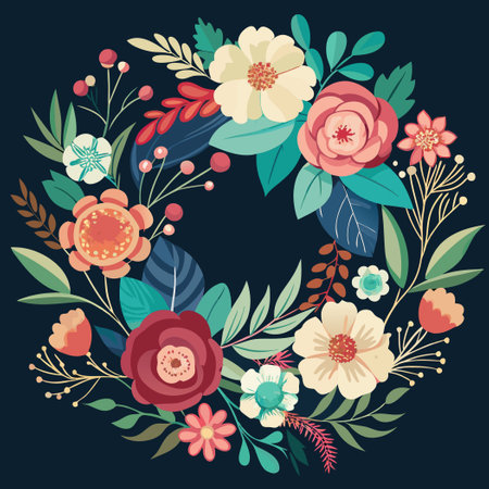 Romantic Floral Wedding Invitation with Elegant Design and Number 11のイラスト素材