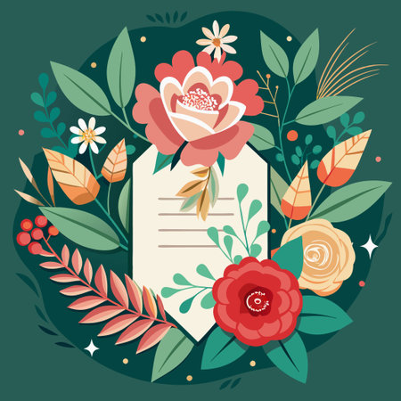 Romantic Floral Wedding Invitation with Delicate Botanicals and soft Watercolor Touchのイラスト素材