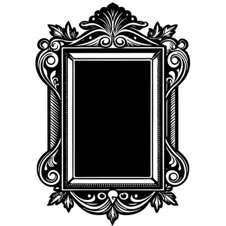 Empty Frame Hanging on a Wall in Modern Interiorのイラスト素材