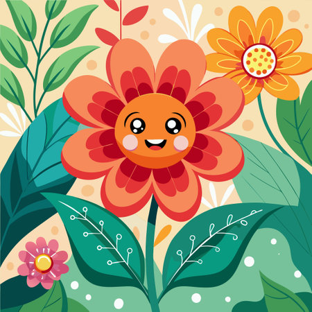Cute Vector Floral Background Wallpaper for Desktopのイラスト素材
