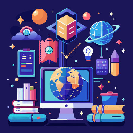 Elevate Your Education with Futuristic Technologyのイラスト素材