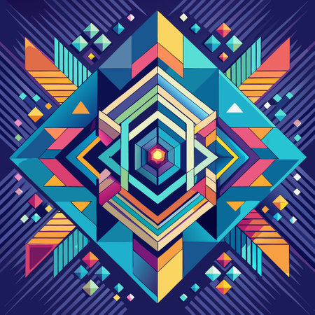 Abstract Geometrical Backdrop with Six Distinct Patternsのイラスト素材