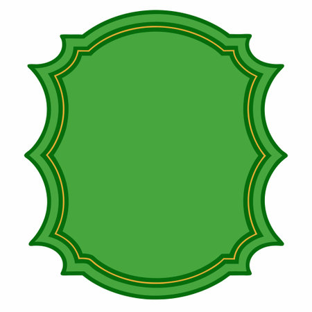 Green Curve Frame Template Vector for Stylish Designsのイラスト素材