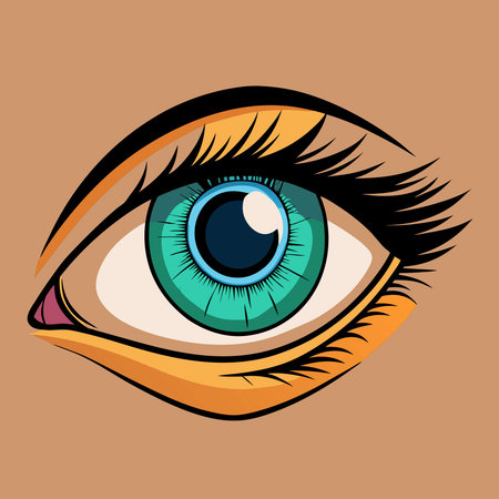 Intricate Hand Drawn Realistic Human Eye with Detailed Iris and Eyelashesのイラスト素材