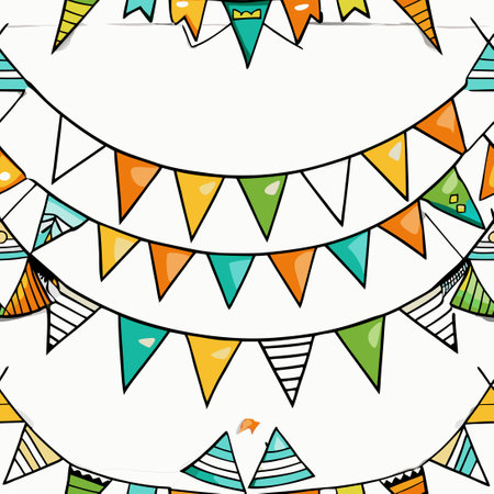 Handcrafted Pastel Bunting Banners for Decorations and Eventsのイラスト素材