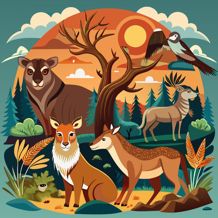 Intricate and Lifelike Wildlife Illustrations in a Distinctive Drawing Styleのイラスト素材