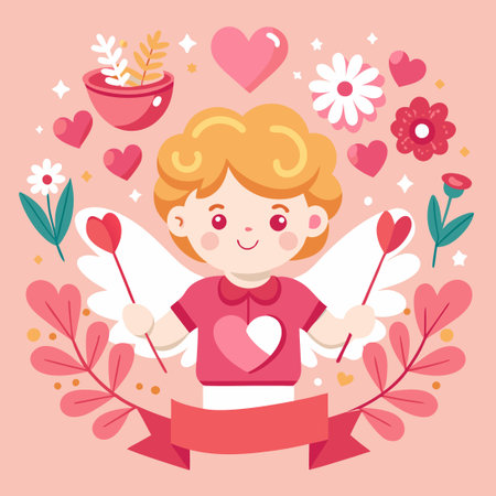 Heartfelt Valentine's Day Card or Banner Template Text Designのイラスト素材