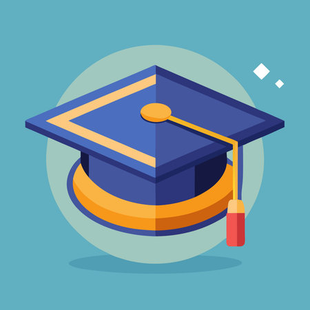 Symbolic Illustration of an Academic Graduation Cap in a Classic Artistic Styleのイラスト素材