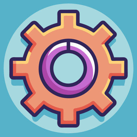 Intricate Gear Icon Illustration Depicting Mechanical Engineering Precisionのイラスト素材